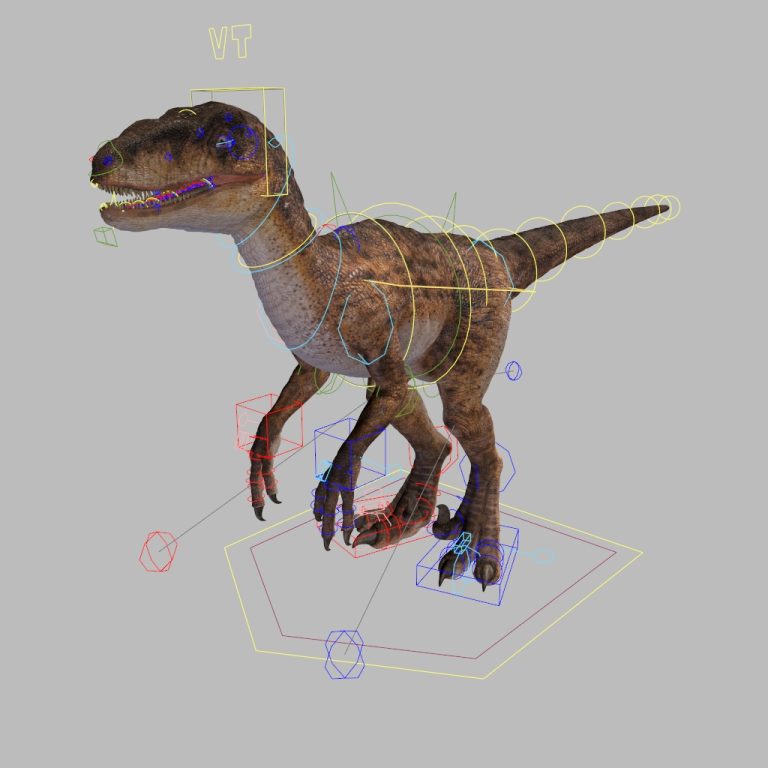 Segmented Raptor Model Raptor Rig - AnimProps