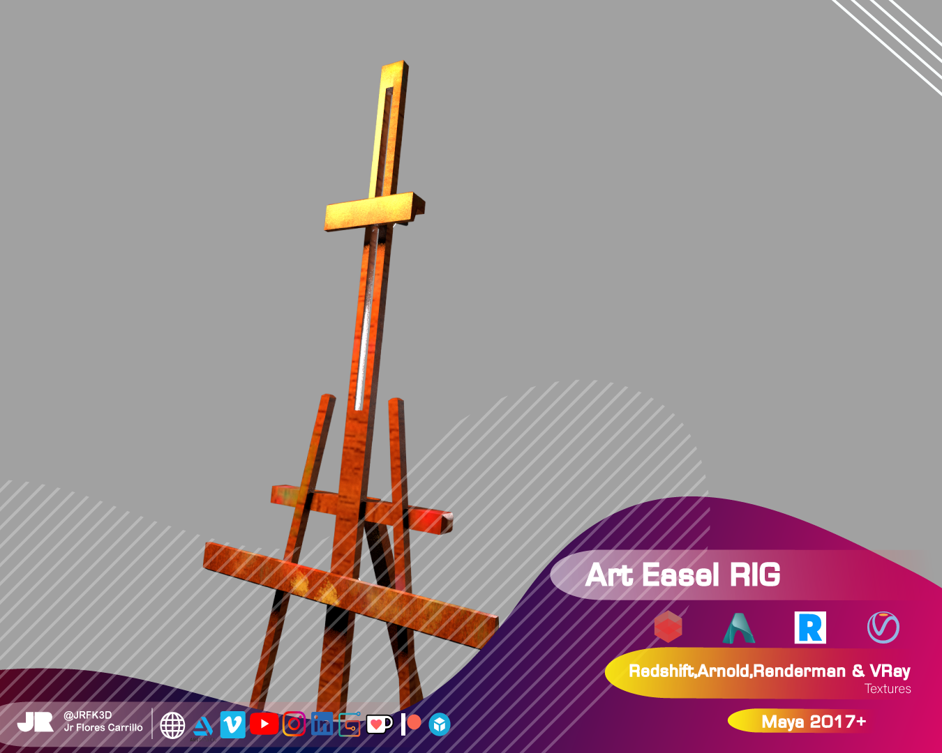 Art Easel RIG MAYA (Arnold, Redshift, Renderman, Vray) - Image 5