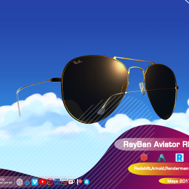RayBan Aviator glasses RIG MAYA (Arnold, Redshift, Renderman, Vray)