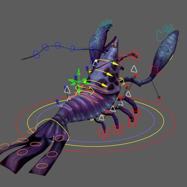 Animprops Rigs Prawn character with FBX export rig (UE5) - AnimProps