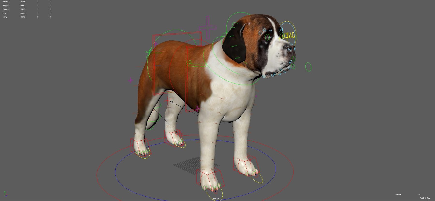 st. Bernard Dog Rig (Animated)