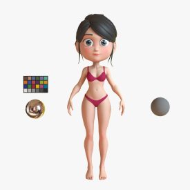Body Girl Style Chibi Low-poly 3D model