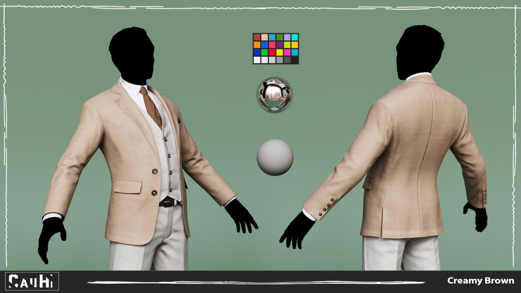 Men Pans with Shirt Blazer and Shoes Vest Creamy Brown - Image 7