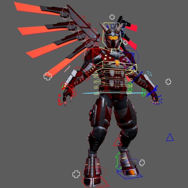 Futuristic Super Soldier Demon w/ Armor Transformations - AnimProps