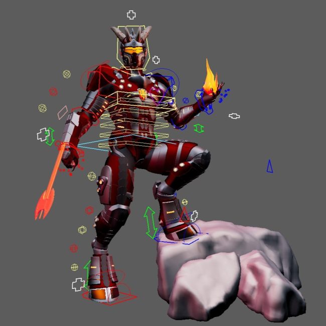 Futuristic Super Soldier Demon w/ Armor Transformations - AnimProps