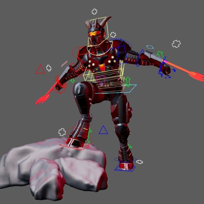 Futuristic Super Soldier Demon w/ Armor Transformations - AnimProps
