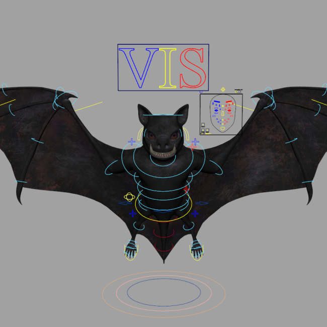 Bat-Rigged 3D model - AnimProps