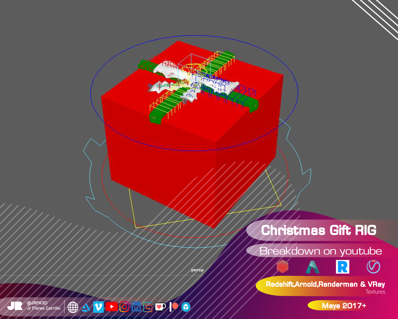 Christmas Gift Box MAYA (Arnold, Redshift, Renderman, Vray)