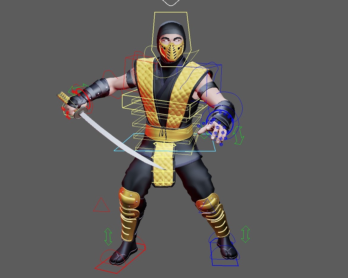 Scorpion (Mortal Kombat) Maya Rig - Image 9