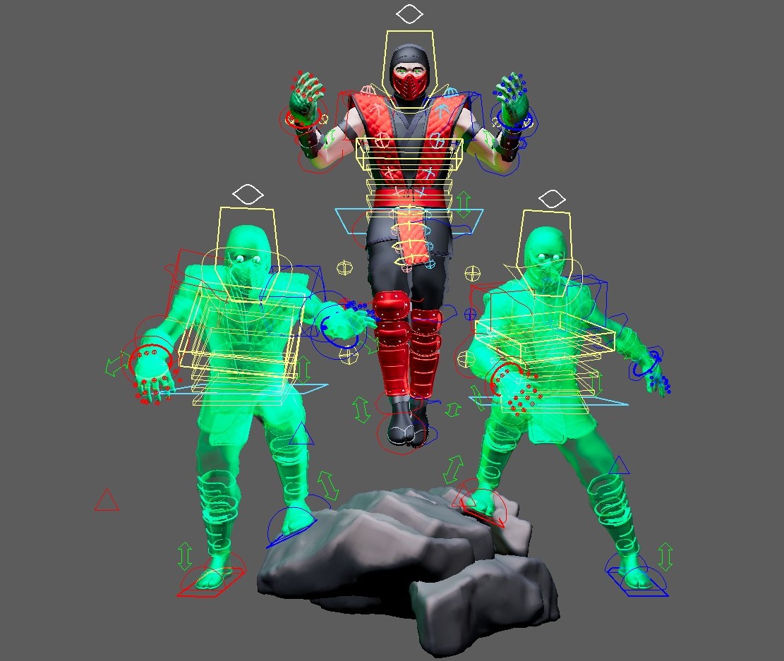 BUNDLE (Mortal Kombat Ninjas, Noob Saibot/Ermac/Smoke) Maya Rigs - Image 31