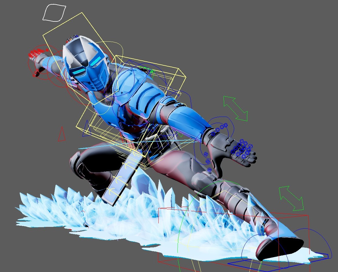 Cyber Sub-Zero (Mortal Kombat) Maya Rig - Image 9