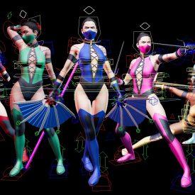 BUNDLE (Mortal Kombat Female Ninjas) Maya Rigs
