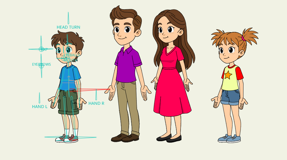 Mila's Family Characters 2D Rig Moho