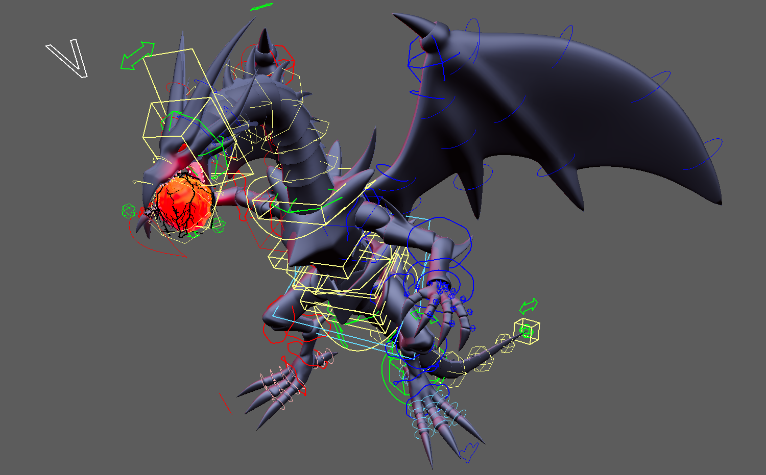Red-Eyes Black Dragon (Yu-Gi-Oh!) Maya Rig - AnimProps